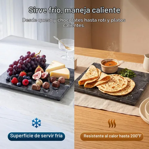 Vista 6 de Flexzion Tabla de cortar de mármol para cocina, losa de piedra de 11.4 x Negro