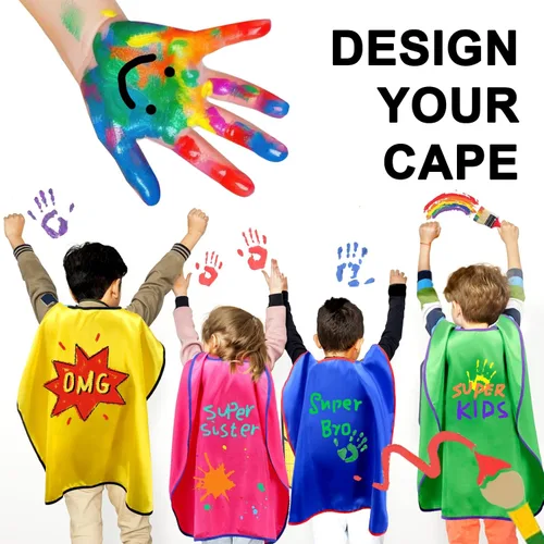 Vista 5 de iROLEWIN Capas de superhéroes para niños, paquete de 20 regalos de fiesta de superhéroes para niños pequeños, disfraces de grupo de Halloween, juego