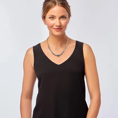 Vista 2 de Ross-Simons Collar bizantino de topacio azul suizo de 1.40 quilates en plata de ley