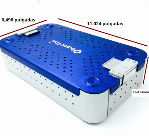 Vista 2 de Caja de bandeja de esterilización de aleación de aluminio 11.024 in ortopedia ortopédica plástica oftálmica