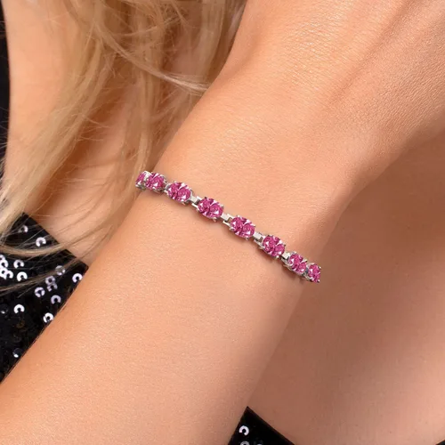 Vista 185 de Gem Stone King Pulsera de plata de ley 925 con piedra natal ovalada de 0.276 x 0.197 in para mujer, totalmente ajustable hasta 9 pulgadas