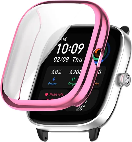 Vista 10 de Fundas protectoras de pantalla compatibles con Amazfit GTS 4 Mini, cubierta protectora duradera de TPU de cobertura completa, accesorios para Negro