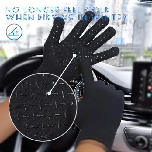 Vista 2 de Guantes deportivos para correr guantes cálidos de invierno para hombres y mujeres térmicos para ciclismo conducir senderismo en guantes ligeros