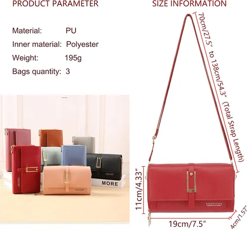 Vista 4 de PORT&LOTUS Bolso bandolera para mujer de piel sintética