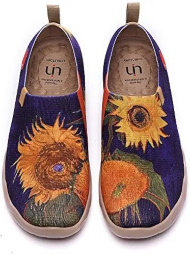 Vista 43 de UIN Mocasines casuales para mujer, de viaje, pintados, para caminar, ligeros, cómodos, de lona, tenis de moda