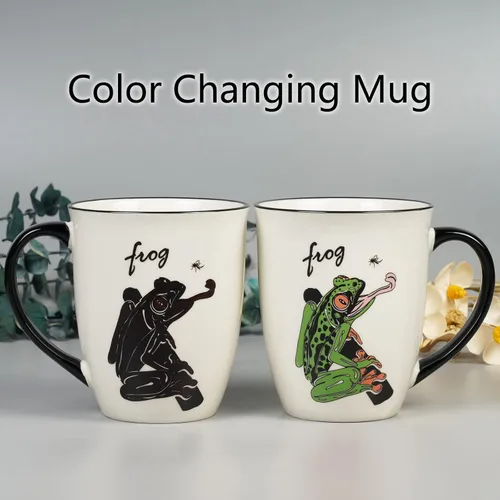 Vista 4 de Taza de cerámica que cambia de calor, taza de café divertida para mamá, papá, taza de té de porcelana, regalos para hombres y mujeres, cumpleaños