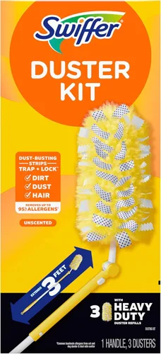 Vista 14 de Swiffer Plumero de Alta Resistencia Kit de inicio con mango extensible de 3 pies y 3 recambios