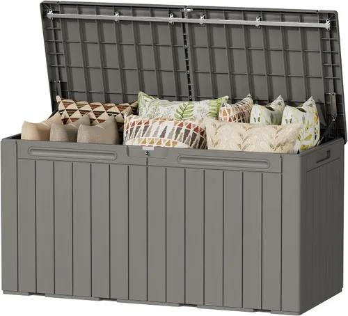 Vista 22 de Devoko Caja de cubierta de 29 galones, caja de almacenamiento al aire libre de resina impermeable Bloqueable y resistente a los rayos UV
