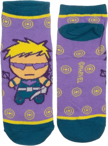 Vista 4 de Marvel Comics The Avengers Chibi - Paquete de 6 calcetines tobilleros para mujer Negro M