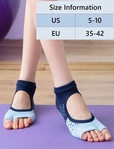 Vista 5 de AIEOE 24 pares de calcetines de yoga antideslizantes para mujer, calcetines de silicona con puntos, calcetines de pilates con agarre para yoga