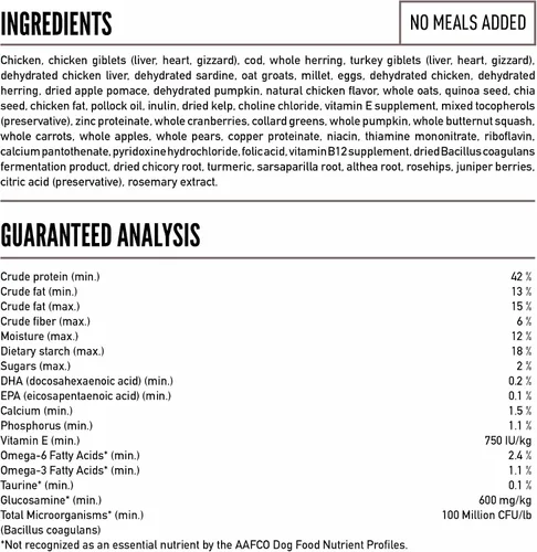 Vista 8 de ORIJEN Amazing Grains Comida seca para perros con alto contenido de proteínas Fit & Trim Recipe Bolsa de 4 libras WHOLEPREY Ingredients, Made in