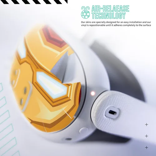 Vista 4 de Kit de adhesivos para la piel fácil de aplicar compatible con Meta Quest 3 Accesorios para auriculares Bounty Hunter VR Funda protectora