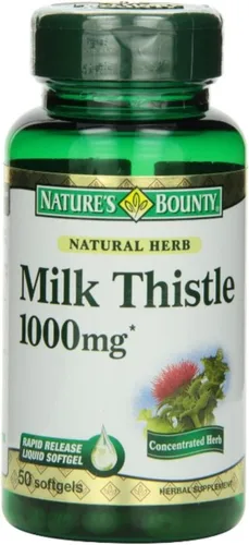 Vista 7 de Nature's Bounty Cardo mariano 1000 mg, suplemento de salud herbal, suplemento diario, sin gluten, cápsulas blandas de liberación rápida, 50