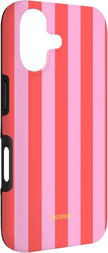 Vista 3 de Funda de rayas rojas rosas para iPhone 17