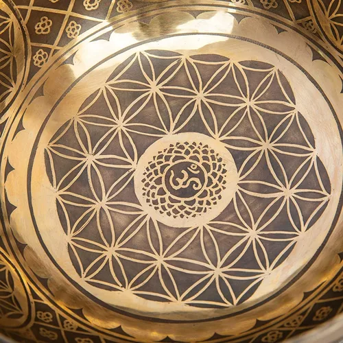 Vista 3 de Juego de cuencos tibetanos grandes de 9.5 pulgadas, grado curativo maestro para baño de sonido, chakras, 7 metal, meditación, yoga por Himalayan