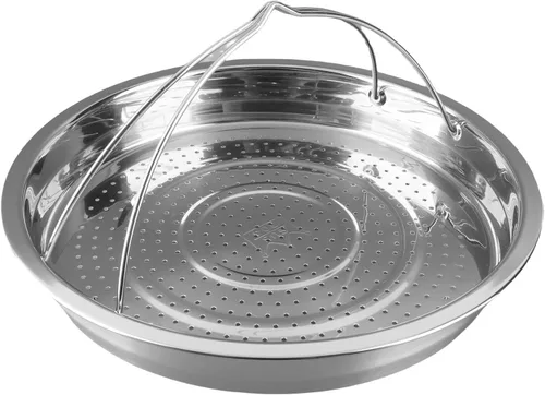 Vista 9 de Omabeta 304 Stainless Steel Vegetable Steam Basket with Handle for Efficient Cooking in High Pressure Pot (Large Size 3.8x7.8cm)
