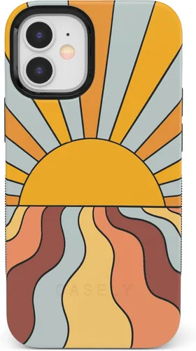 Vista 32 de Casely Funda para iPhone 12/12 Pro Funda de ondas metálicas negras y doradas con cobertura de 360 grados para tu teléfono, recortes precisos