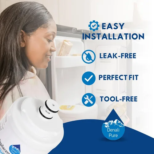 Vista 6 de Upstart Battery Paquete de 3 filtros de agua de repuesto para refrigerador MSD2454GRW, compatible con cartucho de filtro de agua Maytag UKF7003