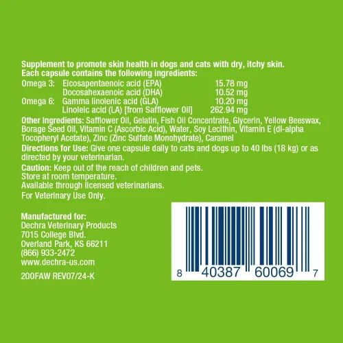 Vista 2 de EicosaCaps Omega 3 y 6 para perros y gatos de menos de 40 libras, 60 cápsulas
