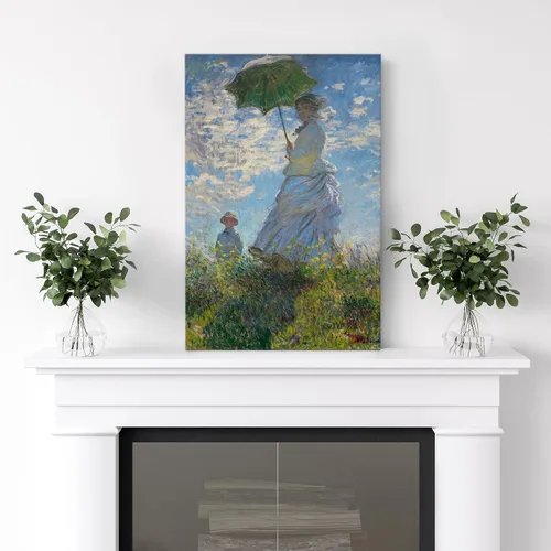 Vista 175 de wall26 Prado con álamos por Claude Monet - Arte moderno impresionista, arte en lienzo para el hogar, 12 x 18 pulgadas