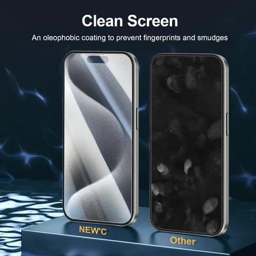 Vista 188 de NEW'C Paquete de 3 protectores de pantalla de privacidad para iPhone Air/iPhone 17 Air (6.5 pulgadas), película de vidrio templado antiespía