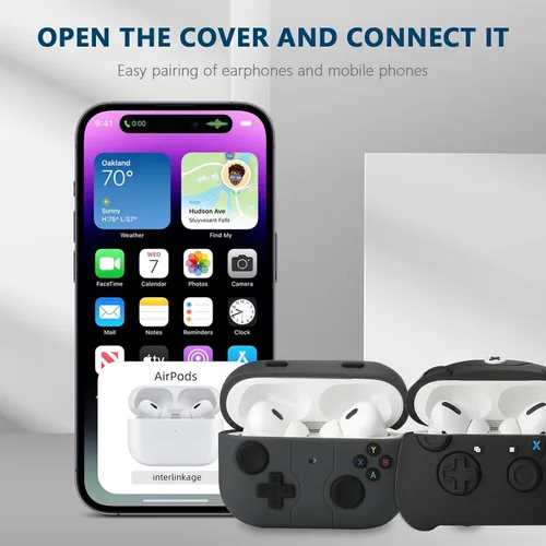 Vista 5 de [Paquete de 2] Gedicht para Airpods Pro, bonita funda de personajes de dibujos animados de AirPods Pro, diseño único, divertido y divertido Kawaii