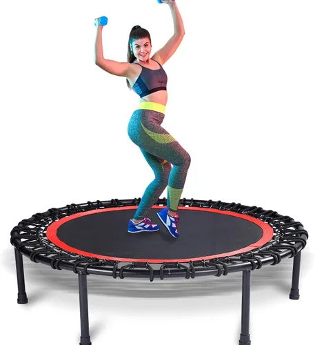 Vista 10 de 40" Mini Trampoline for Adults, Fitness Rebounder with Elastic Bands, Indoor Exercise Trampoline, Low Impact Workout Equipment for Home Gym, Cardio