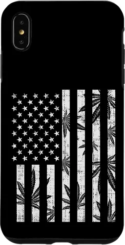 Vista 7 de Funda para iPhone 14 Weed Bandera de Estados Unidos Retro Marihuana Cannabis Patriot Stoner