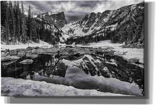 Vista 5 de Epic Graffiti 'Dream Lake Morning' por Darren White, lienzo para pared, 12 x 18 pulgadas