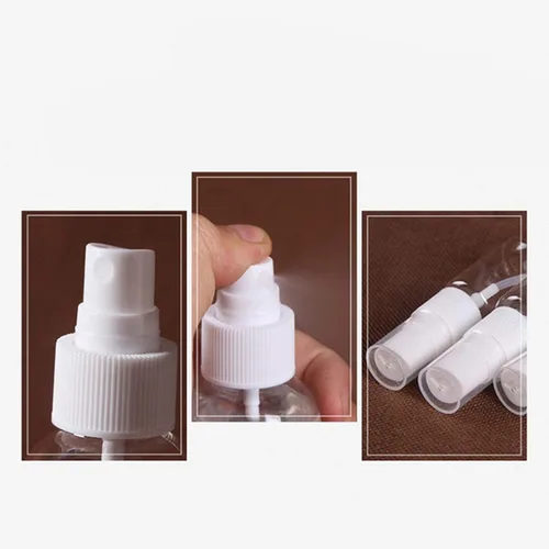 Vista 4 de Botellas de spray vacías Botellas de plástico transparentes portátiles recargables Mini contenedores de líquidos para viajes 0.2 fl oz