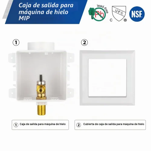 Vista 5 de 1 caja de máquina de hielo EFIELD, conexión de entrada MIP de sudor de 1/2