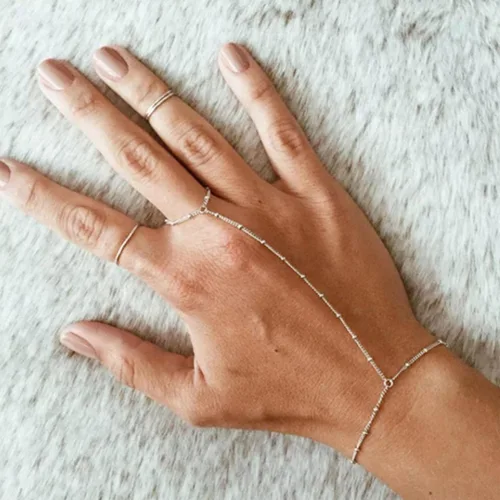 Vista 3 de Hand Chain Bracelet for Women Dainty Gold Bracelets Trendy Ring Bracelet Hand Chain Hand Jewelry Gifts for Women