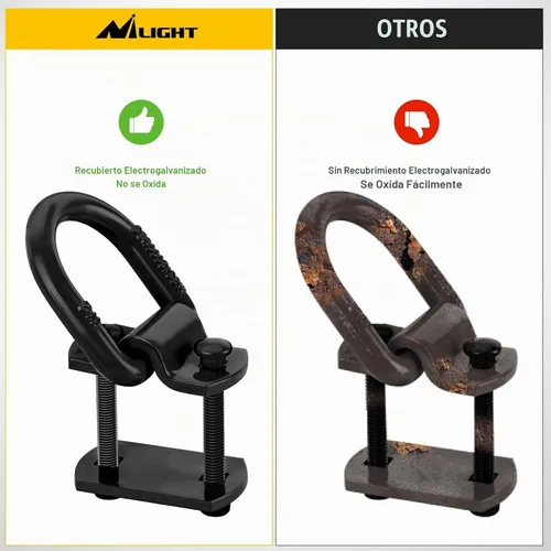 Vista 5 de Nilight Anclaje de amarre con anillo en D, 4 unidades, anillos resistentes de 1/2 pulgada con tornillos en remolque, caja de camión, carga, 12000