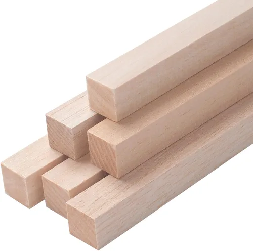 Vista 9 de Palitos de madera de balsa, tiras de madera de balsa, 20 varillas cuadradas de madera de 1/2 x 12 pulgadas para manualidades, palos de madera sin