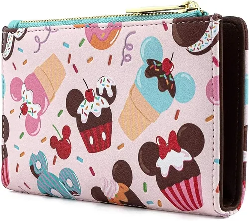 Vista 3 de Loungefly X Disney Mickey and Minnie Mouse Sweet Treats - Cartera con solapa Rosado Cartera plegable