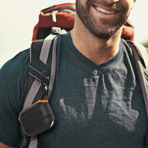 Vista 6 de Funda para AirPods Pro, funda de silicona impermeable para AirPods Pro 2, protección impermeable, portátil, para USB-C/inalámbrico, antipérdida, una