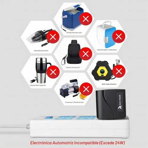 Vista 3 de RoyPow Convertidor de CA a CC Transformador de fuente de alimentación 2A/24W Adaptador AC/DC 110V/120V a 12V Enchufe para encendedor de cigarrillos