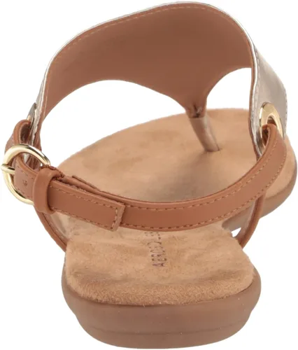 Vista 3 de Aerosoles Sandalia plana casual para mujer, Dorado Metálico