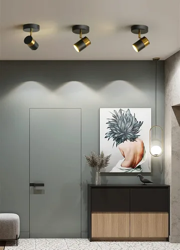Vista 3 de EFINEHOME Kit de iluminación LED de riel - Pequeño foco de pared direccional, lámpara de techo empotrada para pasillo, dormitorio, oficina, luz