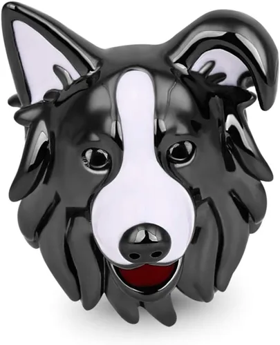 Vista 13 de GNOCE Dije de cuentas de perro para mujer, collar de plata para ella, regalo de joyería Perro Collie de 2 órdenes