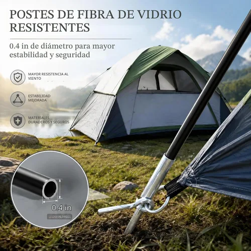 Vista 9 de XL Tiendas de campaña 4/6 persona impermeable doble capa cúpula