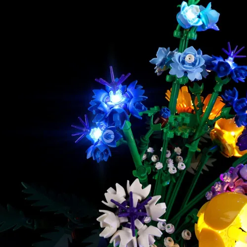 Vista 7 de Kyglaring Kit de luces LED compatible con Lego Set 10313, accesorios de iluminación compatibles con iconos de ramo de flores silvestres, solo luces