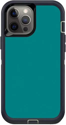 Vista 17 de MightySkins Skin compatible con OtterBox Defender iPhone 12 Pro Max - Azul sólido Funda protectora de vinilo duradera y única Fácil de aplicar