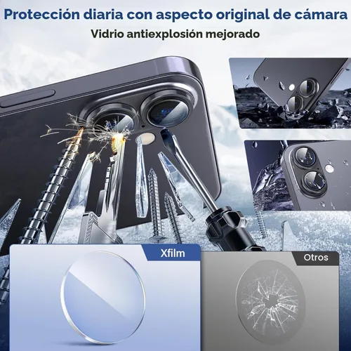 Vista 3 de Protector de lente de cámara para iPhone 17, protector de pantalla individual original Dureza 9H, resistente a los arañazos, compatible con fundas