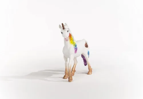 Vista 3 de Schleich bayala - Figura mítica de yegua de unicornio arcoíris con detalles decorativos brillantes y cuerno en espiral brillante, juguete divertido