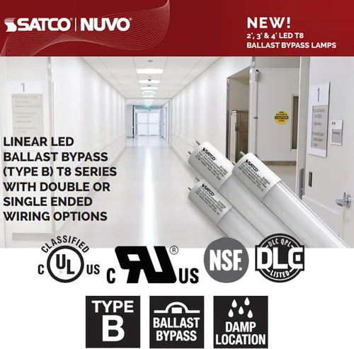 Vista 8 de Satco S39906 - Luz LED T8 de 17 vatios - 4000K 25 bombillas