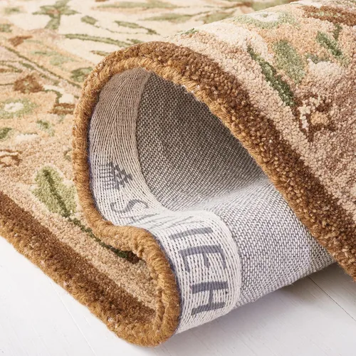 Vista 6 de SAFAVIEH Antiquity Collection - Alfombra decorativa de 3 x 5 pies, color marfil y beige, hecha a mano, lana tradicional, ideal para zonas de alto