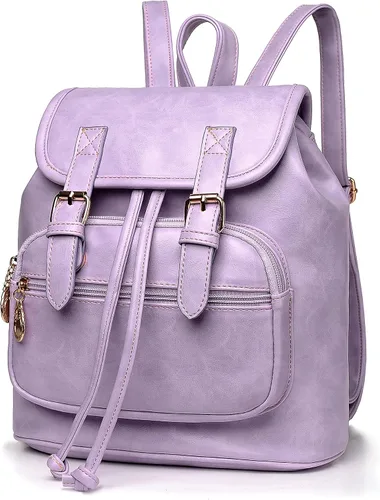 Vista 3 de Dora & Liz Mini mochila para mujer, de cuero, a la moda, retro, pequeña, ligera, de viaje, bolsas de hombro