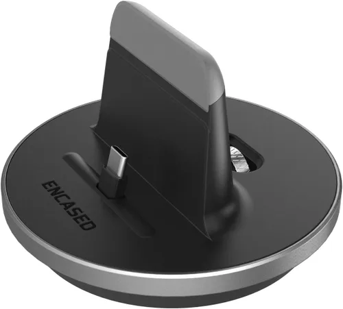 Vista 6 de Encased Soporte de carga de escritorio para teléfono y tabletas USB-C, cargador de estación de acoplamiento ajustable compatible con fundas