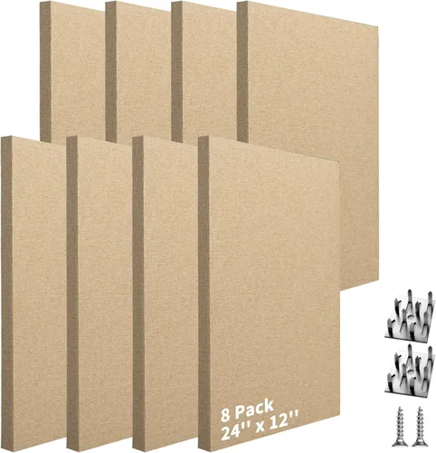 Vista 12 de Art3dwallpanels 4 PCS Paneles Acústicos, 24''x12'' Paneles de Pared Insonorizados de Tela, Paneles de Absorción de Sonido de Montaje Fácil con Negro